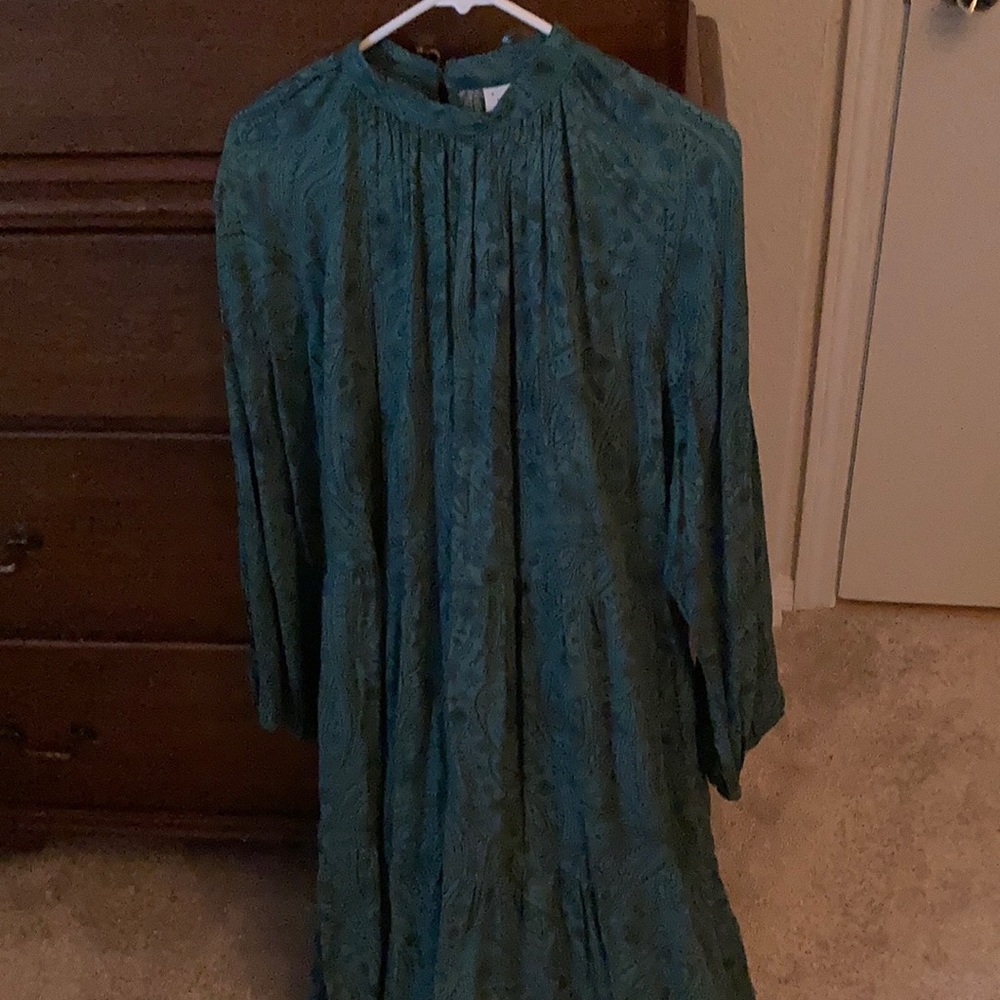 NWT- A New Day 2 XL green and black maxi dress with button back closure.